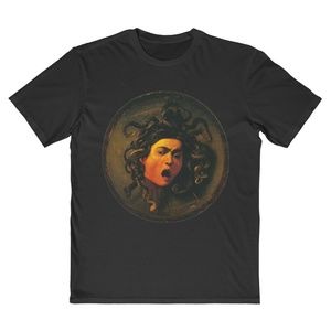 Renaissance Painting Black Medusa Head Art Tee